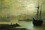 John Atkinson Grimshaw Canvas Paintings - On the Esk Whitby